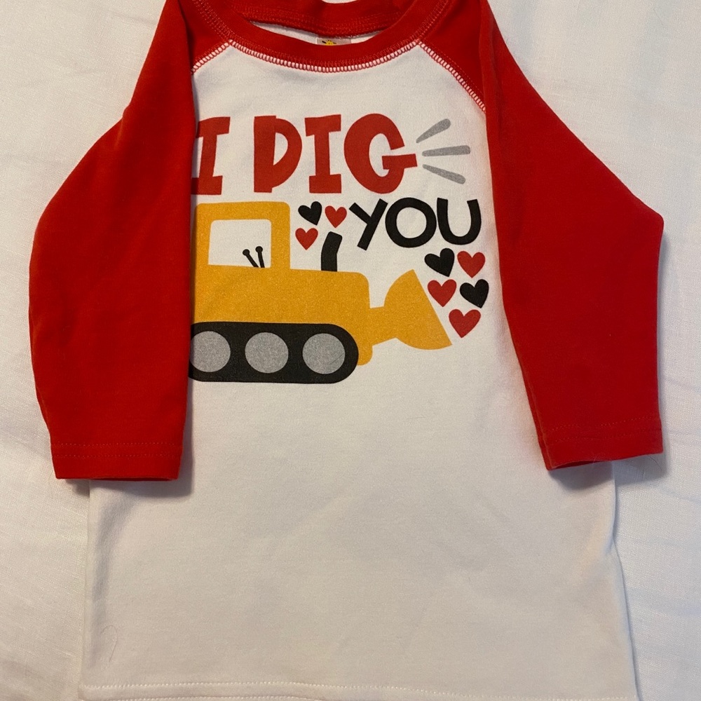 Boys 2T Valentines T-Shirt, 3/4 sleeve